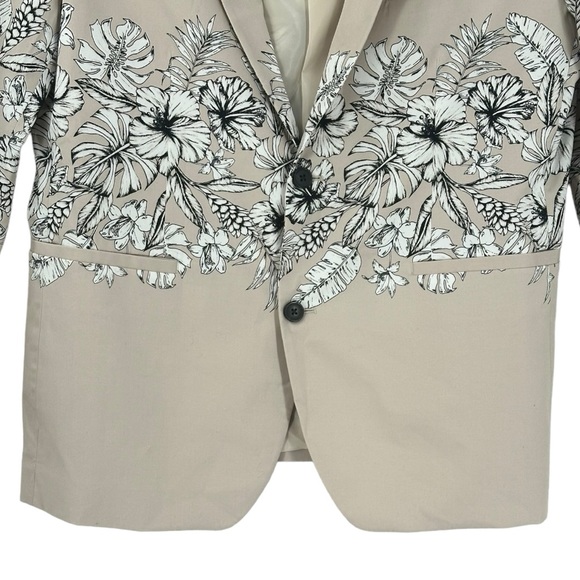 INC International Concepts Men’s Floral Print 2-Button Blazer Stone Size XL - Picture 2 of 15